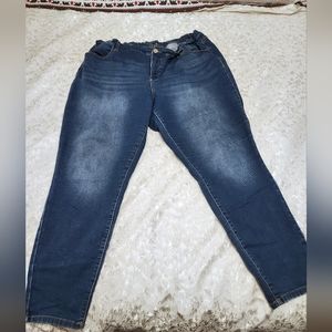 Altered elastic waistband jeans